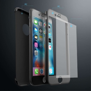 Husa de protectie compatibila cu Huawei P40 Lite Full Cover 360 Negru + Folie de protectie - Img 2