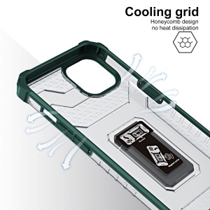 Husa de protectie Flippy compatibila cu Apple iPhone 13 Mini Acrylic Armor cu suport Verde Inchis - Img 6