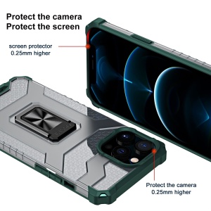 Husa de protectie Flippy compatibila cu Apple iPhone 13 Pro Acrylic Armor cu suport Verde Inchis - Img 6