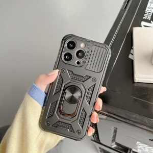 Husa de protectie Flippy compatibila cu Apple iPhone 13 Pro Max Defender Model 4 cu suport,Negru - Img 2