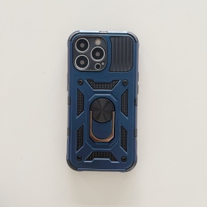 Husa de protectie Flippy compatibila cu Apple iPhone 13 Pro Max Defender Model 4 cu suport,Albastru - Img 4