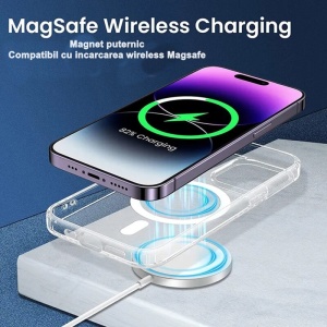 Husa de protectie Flippy compatibila cu Apple iPhone 15 Plus, MagSafe Blister, gaura mare camera, transparenta - Img 3