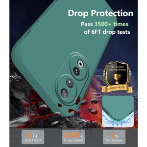 Husa de Protectie, Flippy, pentru Honor 90, Liquid Silicone, cu Microfibra pe Interior, Protectie Antisoc, Compatibil Incarcare Wireless, Verde - Img 4