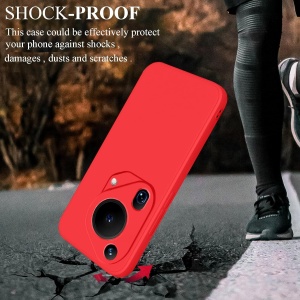 Husa de Protectie, Flippy, pentru Huawei Pura 70, Liquid Silicone, cu Microfibra pe Interior, Protectie Antisoc, Compatibil Incarcare Wireless, Rosu - Img 5