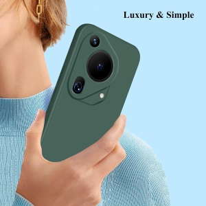 Husa de Protectie, Flippy, pentru Huawei Pura 70 Pro, Liquid Silicone, cu Microfibra pe Interior, Protectie Antisoc, Compatibil Incarcare Wireless, Verde - Img 3
