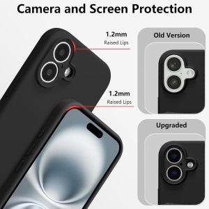 Husa de Protectie, Flippy, pentru iPhone 16, Liquid Silicone, cu Microfibra pe Interior, Protectie Antisoc, Compatibil Incarcare Wireless, Negru - Img 4