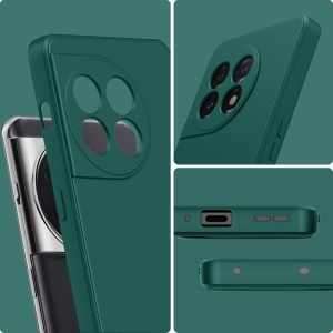 Husa de Protectie, Flippy, pentru OnePlus 11 5G, Liquid Silicone, cu Microfibra pe Interior, Protectie Antisoc, Compatibil Incarcare Wireless, Verde - Img 2