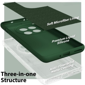 Husa de Protectie, Flippy, pentru OnePlus 12 5G, Liquid Silicone, cu Microfibra pe Interior, Protectie Antisoc, Compatibil Incarcare Wireless, Verde - Img 2