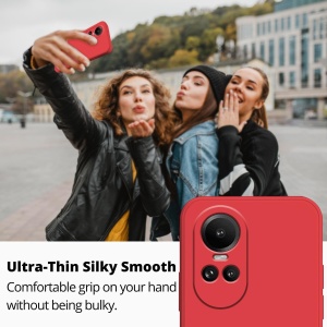 Husa de Protectie, Flippy, pentru Oppo Reno 10 Pro 5G, Liquid Silicone, cu Microfibra pe Interior, Protectie Antisoc, Compatibil Incarcare Wireless, Rosu - Img 5