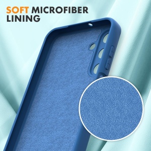 Husa de Protectie, Flippy, pentru Samsung Galaxy A15, Liquid Silicone, cu Microfibra pe Interior, Protectie Antisoc, Compatibil Incarcare Wireless, Albastru - Img 5
