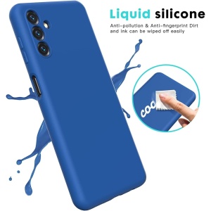 Husa de Protectie, Flippy, pentru Samsung Galaxy A35, Liquid Silicone, cu Microfibra pe Interior, Protectie Antisoc, Compatibil Incarcare Wireless, Albastru - Img 3