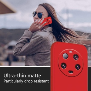 Husa de Protectie, Flippy, pentru Xiaomi 14 Ultra, Liquid Silicone, cu Microfibra pe Interior, Protectie Antisoc, Compatibil Incarcare Wireless, Rosu - Img 6