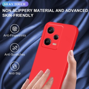 Husa de Protectie, Flippy, pentru Xiaomi Redmi Note 12 Pro 5G, Liquid Silicone, cu Microfibra pe Interior, Protectie Antisoc, Compatibil Incarcare Wireless, Rosu - Img 7