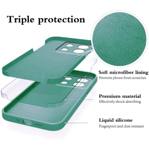 Husa de Protectie, Flippy, pentru Xiaomi Redmi Note 13 5G, Liquid Silicone, cu Microfibra pe Interior, Protectie Antisoc, Compatibil Incarcare Wireless, Verde - Img 2
