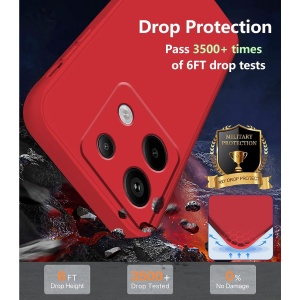 Husa de Protectie, Flippy, pentru Xiaomi Redmi Note 13 Pro 5G, Liquid Silicone, cu Microfibra pe Interior, Protectie Antisoc, Compatibil Incarcare Wireless, Rosu - Img 5