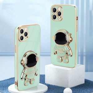Husa de Protectie TPU 2in1, Flippy, pentru Apple iPhone 15 Pro Max, Astronaut cu Suport, Antisoc, Rezistenta la Impact, Protectie Camera, Verde - Img 5
