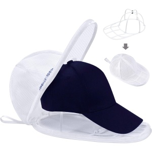 Husa de Spalare Sapca, Flippy, pentru Masina de Spalat, din Poliester, Circumferinta 53 cm, cu Fermoar, cu Suport Sapca, Alb - Img 5