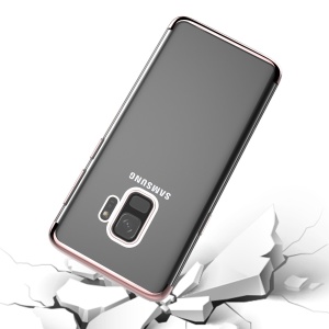 Husa Huawei P20 Lite Transparent cu Margini Roz-Aurii - Img 3