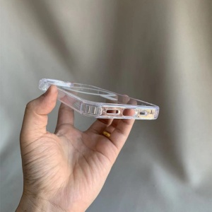 Husa MagSafe Silicone Acryl pentru iPhone 14 Pro Max, Flippy, ambalaj Blister Transparenta - Img 2
