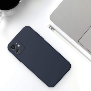 Husa protectie compatibila cu Apple iPhone 11 Liquid Silicone Case Albastru Inchis - Img 2
