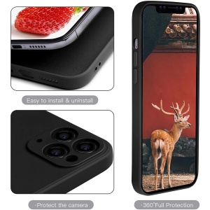 Husa protectie compatibila cu Apple iPhone 11 Pro Liquid Silicone Case Negru - Img 2