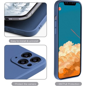 Husa protectie compatibila cu Apple iPhone 11 Pro Liquid Silicone Case Albastru inchis - Img 3