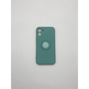 Husa protectie Flippy compatibila cu Apple iPhone 12 Liquid Silicone Ring cu suport rotativ Verde - Img 7