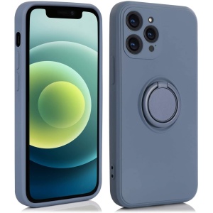 Husa protectie Flippy compatibila cu Apple iPhone 7/8/SE 2020 Liquid Silicone Ring cu suport rotativ Albastru deschis - Img 1