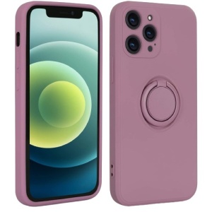Husa protectie Flippy compatibila cu Apple iPhone XR Liquid Silicone Ring cu suport rotativ Mov - Img 1