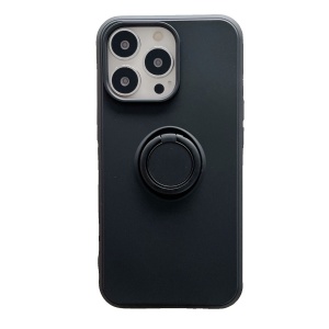 Husa protectie Flippy compatibila cu Huawei P Smart 2021 Liquid Silicone Ring cu suport rotativ Negru - Img 1