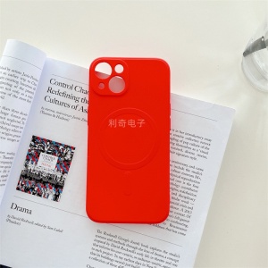 Husa protectie Flippy compatibila cu iPhone 14 Pro Max, Liquid MagSafe, ring-shaped, magnetica, Rosu - Img 3