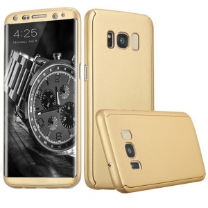 Husa Samsung Galaxy S8 Full Cover 360 Auriu + Folie de protectie - Img 2
