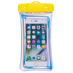 Husa subacvatica Holografica Waterproof Flippy, Snowproof, Universala, Impermeabila, cu Snur, pentru telefon sau documente, Galben - Img 1