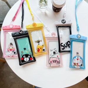 Husa subacvatica Mascot Waterproof Flippy, Snowproof, Universala, cu Snur, pentru telefon sau documente, Cat, Bleu - Img 4