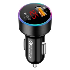 Incarcator Auto 2 in 1, Flippy, Port USB Fast Charge QC3.0 si Type C, PD 20W, Negru - Img 3