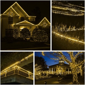 Instalatie Craciun, 16 m, 384 Led-uri ,Furtun Luminos, Alb cald, 8 jocuri de lumini, Transformator, Sectionabila, 220 V, Flippy - Img 12