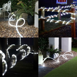 Instalatie Craciun, 18 m, 432 Led-uri, Furtun Luminos, Alb rece, Transformator, 8 jocuri de lumini, Sectionabila, 220 V, Flippy - Img 13