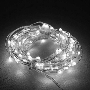 Instalatie Craciun, 5 metri, 50 LED-uri, cu Baterii si Telecomanda cu 8 functii, Alb rece, Flippy - Img 5