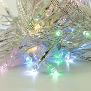 Instalatie Craciun, Tip Perdea, 1 m x 1 m, 60 LED-uri, Multicolor, Controler, 8 jocuri de lumini, Interconectabila, Fir transparent, Interior/ Exterior, Yoto - Img 3