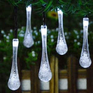 Instalatie Craciun, Tip Picaturi, 30 Led-uri, 6.5 metri, Alb rece, Energie solara, Senzor de lumina, Flippy - Img 5