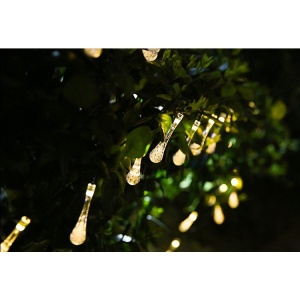 Instalatie Craciun, Tip Picaturi, 50 Led-uri, 9.5 metri, Alb cald, Energie solara, Senzor de lumina, Flippy - Img 7