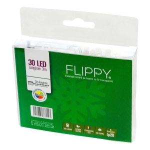 Instalatie de Craciun cu Baterii Tip Liniar, 2 jocuri de lumini, Fir Transparent 3 m 30 LED -uri, Multicolor - Img 4
