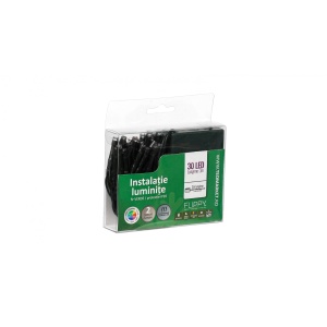 Instalatie de Craciun cu Baterii Tip Liniar, 2 jocuri de lumini, Fir Verde 3 m 30 LED -uri, Multicolor - Img 3