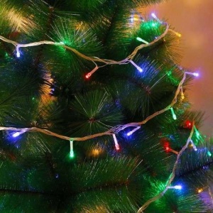 Instalatie de Craciun cu Baterii Tip Liniar, 2 jocuri de lumini, Fir Transparent 5 m 50 LED -uri, Multicolor - Img 1