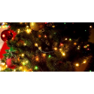 Instalatie de Craciun cu Baterii Tip Liniar, 2 jocuri de lumini, Fir Verde 5 m 50 LED -uri, Multicolor - Img 1
