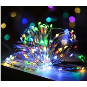 Instalatie de Craciun, Liniara, 20 m, Baterii, 200 LED-uri, Multicolor, 2 Jocuri de Lumini, Fir Cupru, Interior/Exterior, Flippy - Img 1