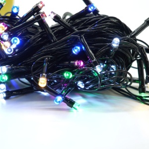 Instalatie de Craciun liniara Yoto, 10 m, din care 1 m cablu priza 220V, 100 LED, 8 jocuri de lumini, controler, fir negru, multicolor - Img 4