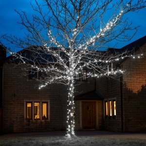 Instalatie de Craciun Liniara Yoto, 22 m, din care 1 m Prelungitor 220V, 300 LED, 8 jocuri de lumini, Controler, Utilizare Interior/Exterior, Fir Negru, Alb Rece - Img 3