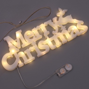 Instalatie LED de Craciun, Flippy, Litere 3D, Merry Christmas, Lumina Calda, 27.5 x 10.5 x 1.4 cm, Alb - Img 9