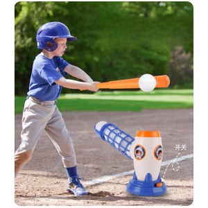Joc de Baseball Interactiv, Lansator Flippy, Aruncare Automata, Include Bata si 5 Mingii, 37 x 23 x 16 cm Baza, 59 cm Bata, Multicolor - Img 3